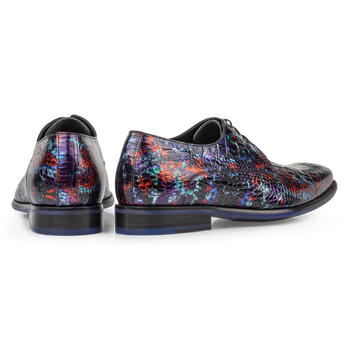 Lace shoe with print blue