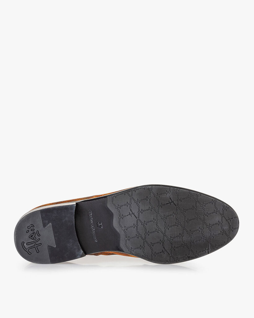 Loafer brown textile with print