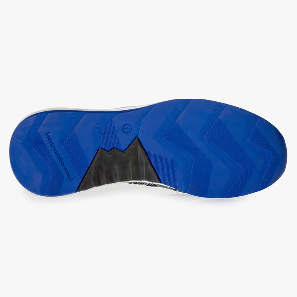 Premium su&egrave;de sneaker blauw/geel