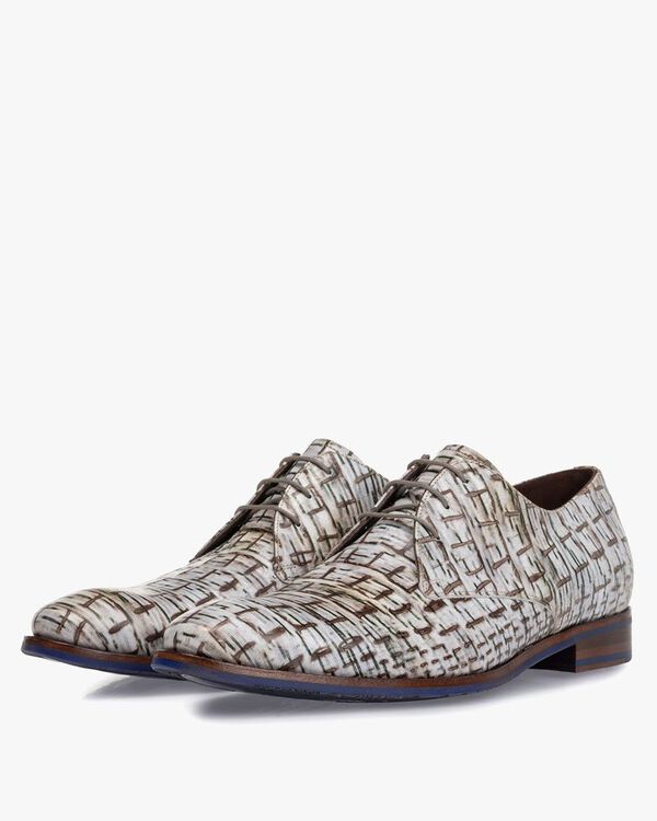Lace shoe with print off-white