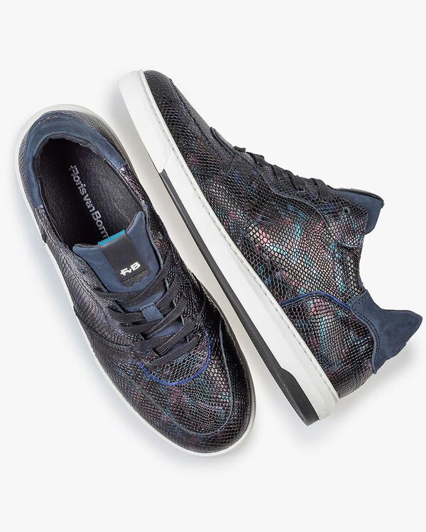 Sneaker snakeprint blauw