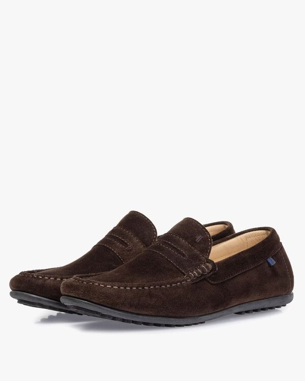 Mocassin su&egrave;de donkerbruin
