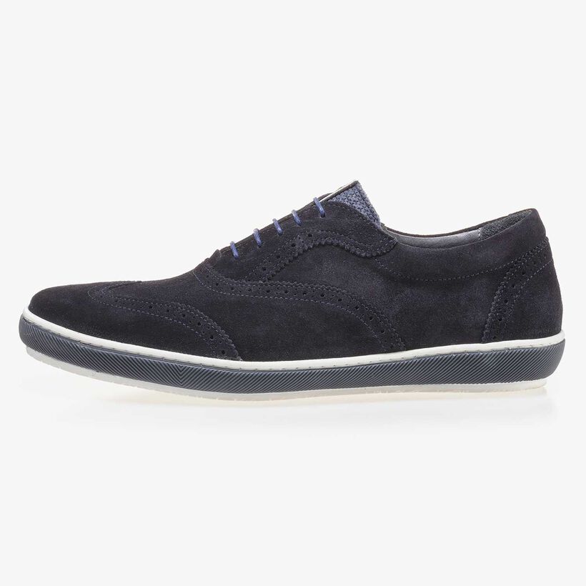 Donkerblauwe su&egrave;de brogue