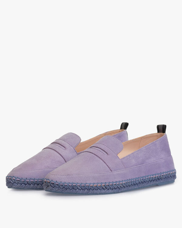 Espadrille suede leather purple