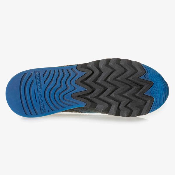 Multi-coloured croco print calf leather sneaker