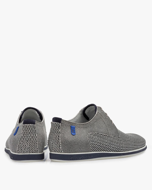 Lace shoe grey suede leather