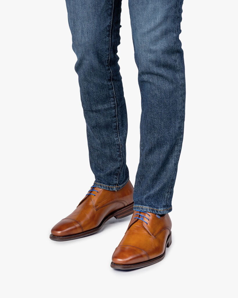 Veterschoen kalfsleer cognac