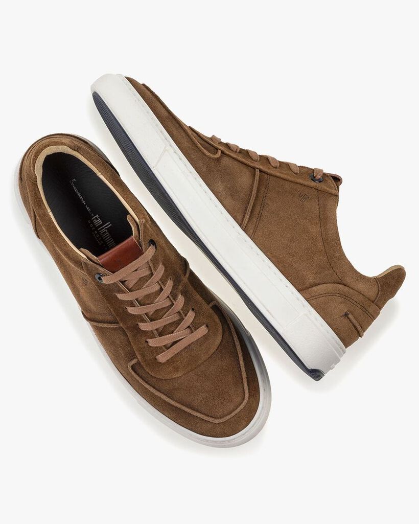 Sneaker cognac-coloured suede leather