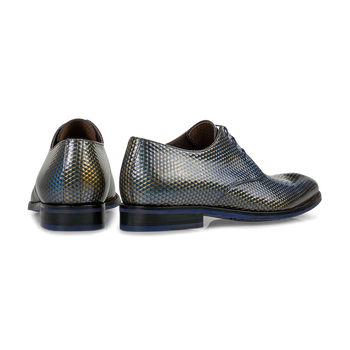 Lace shoe patent leather blue