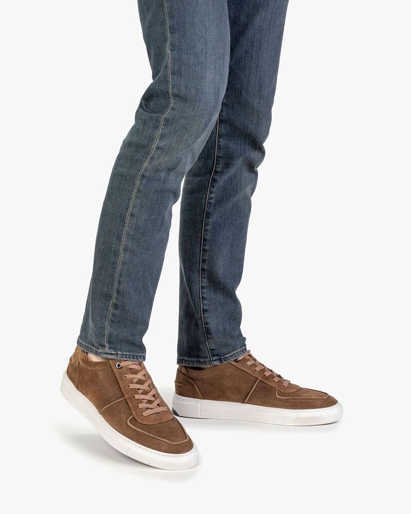 Sneaker cognac-coloured suede leather
