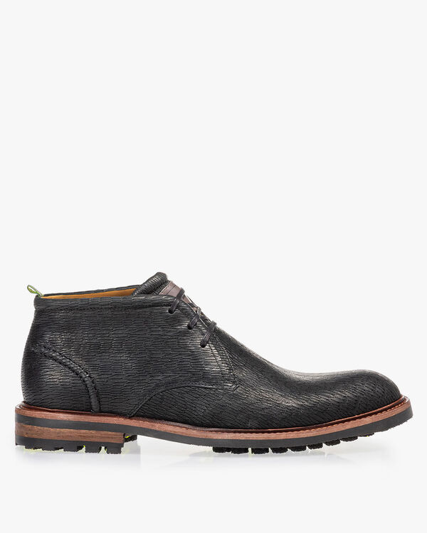 Veterboot zwart met print