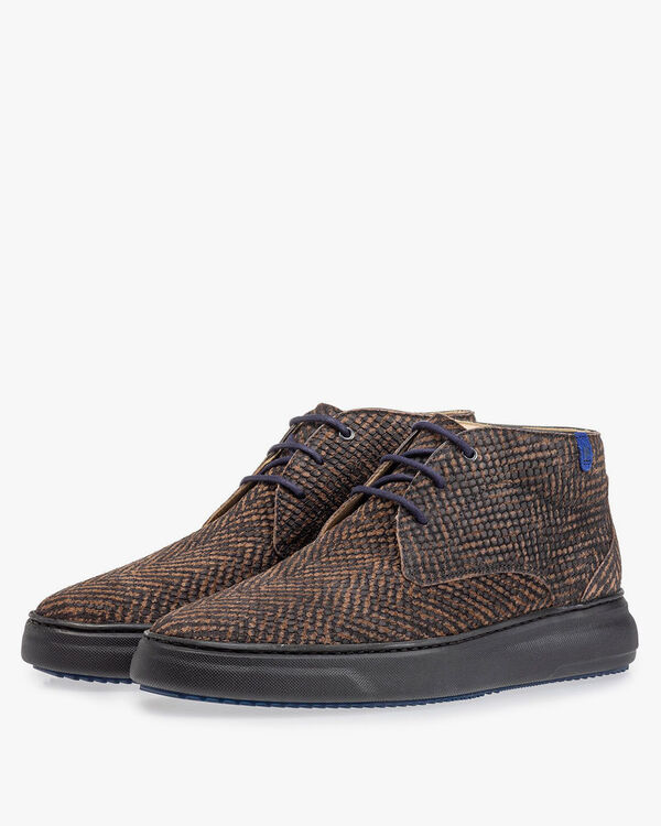 Boot zig-zag print brown