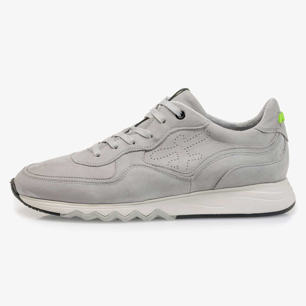 Light grey nubuck leather sneaker