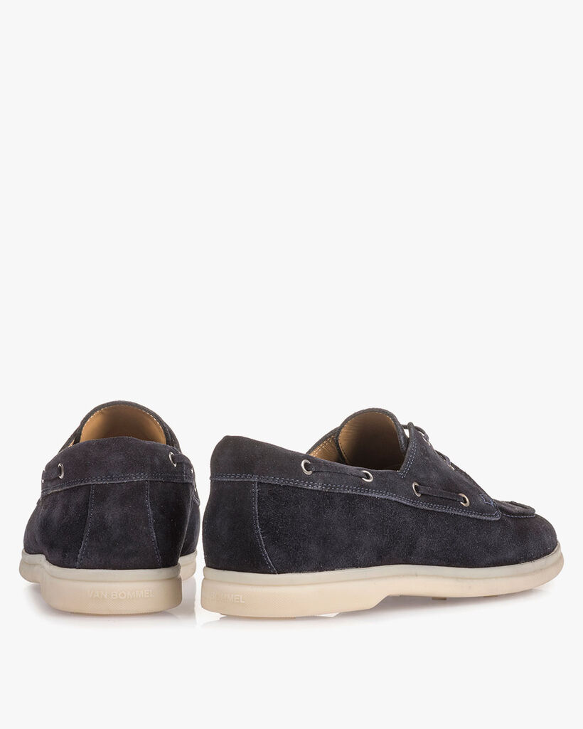 Donkerblauwe su&egrave;de bootschoen