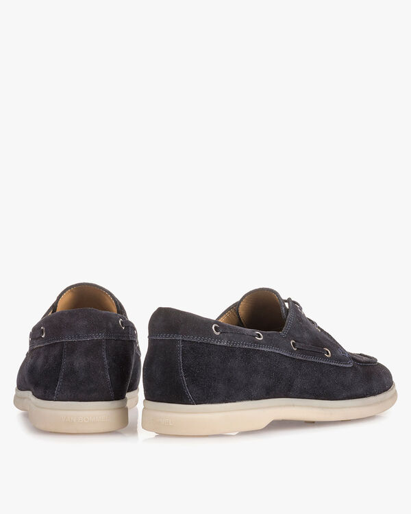 Donkerblauwe su&egrave;de bootschoen