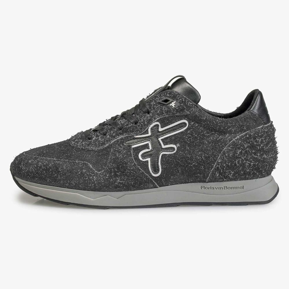 Dark grey rough-haired sneaker