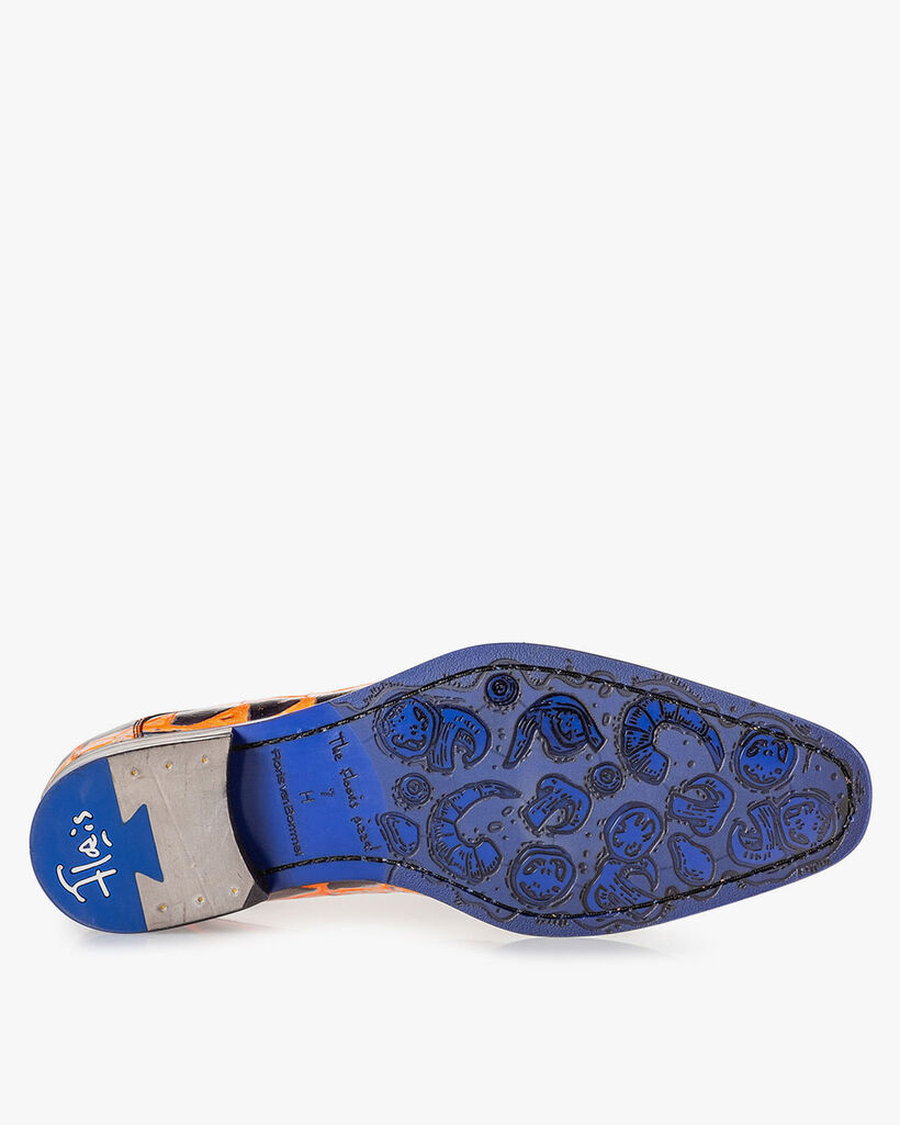 Veterschoen crocoprint oranje