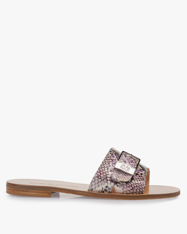 Slipper geprint leer roze