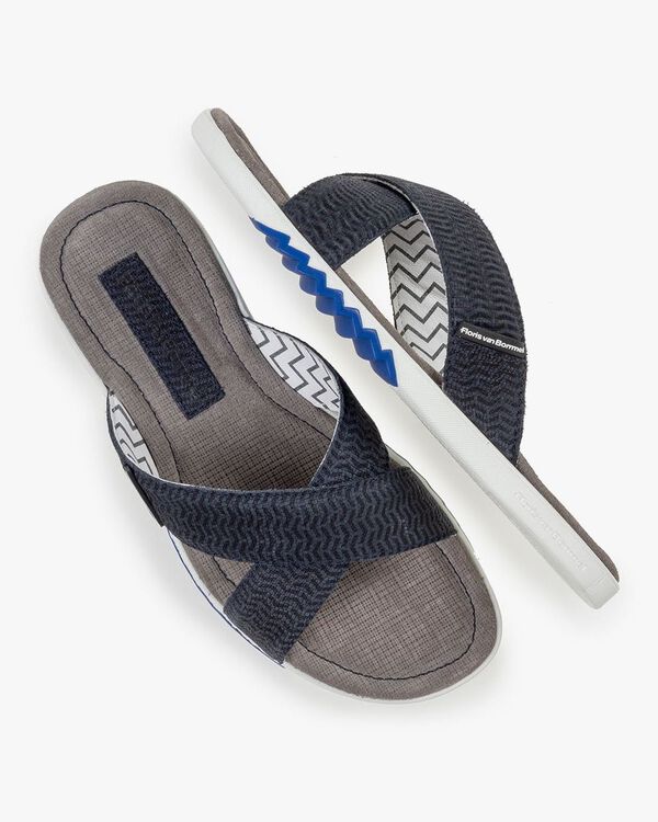 Slipper nubuckleer blauw