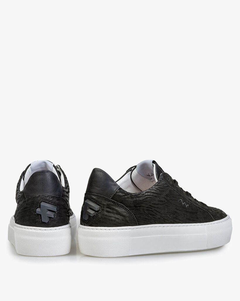 Sneaker geprint leer zwart