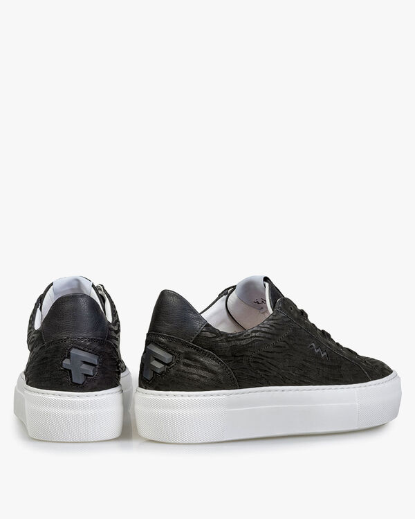 Sneaker geprint leer zwart