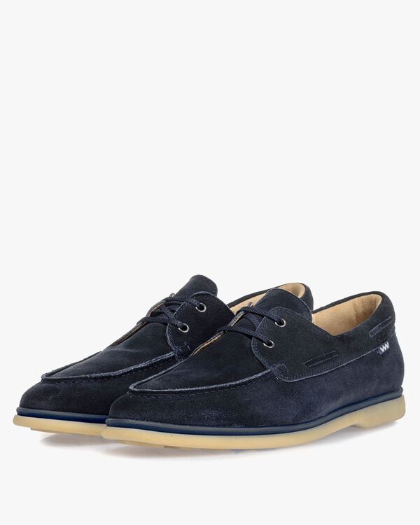 Bootschoen su&egrave;de blauw