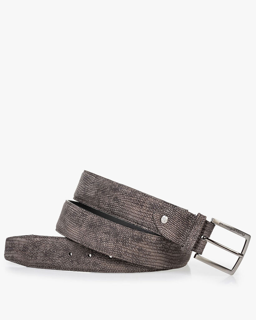 Riem reptielenprint grijs