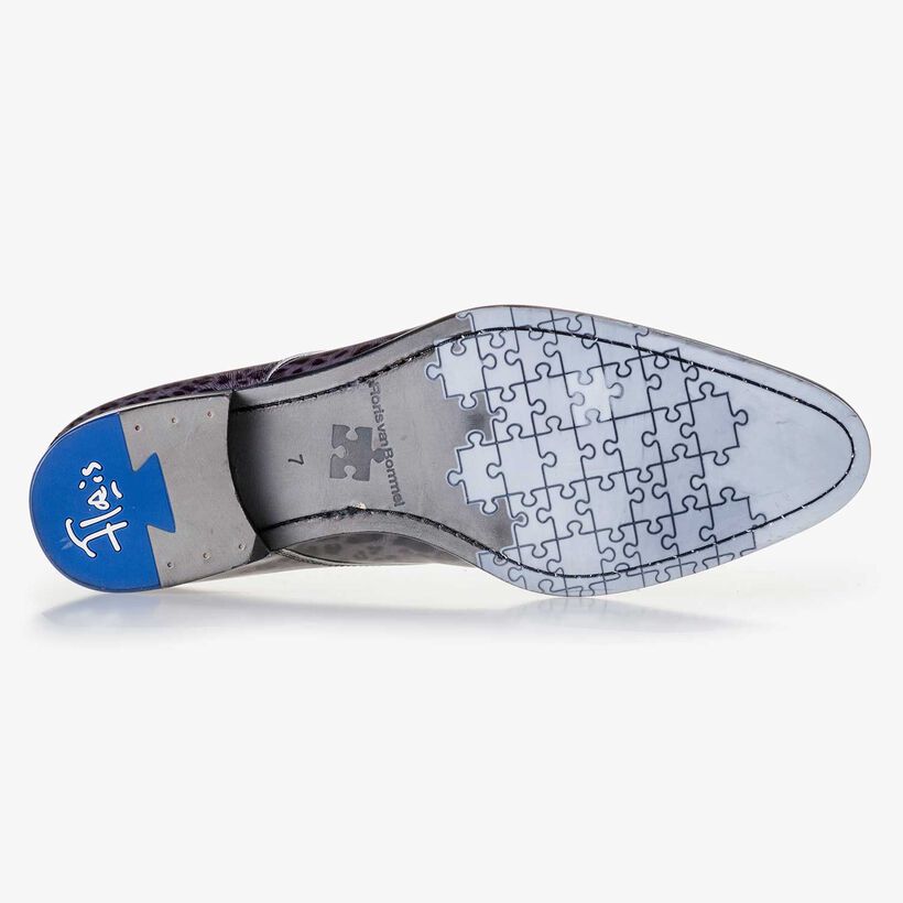 Premium darkgrey, patent leather lace shoe