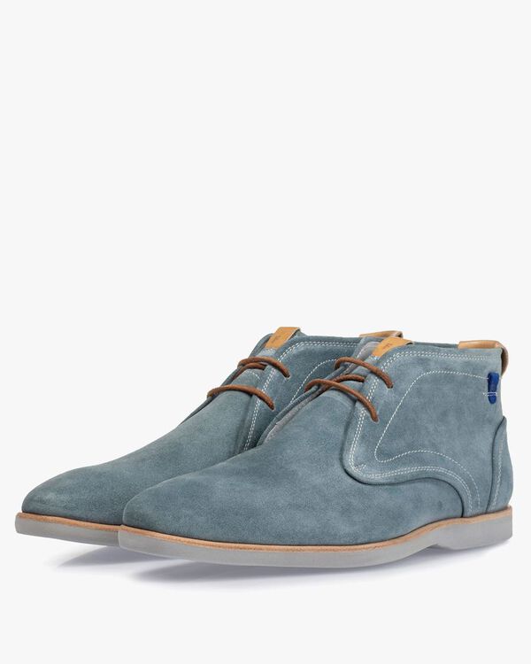Boot suede leather turquoise