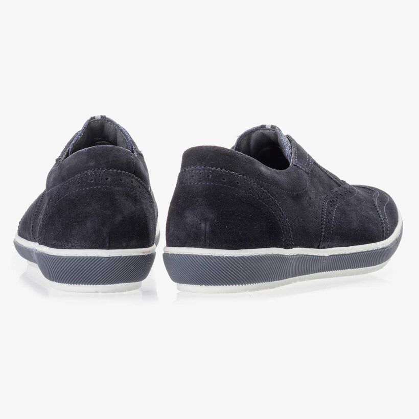 Donkerblauwe su&egrave;de brogue