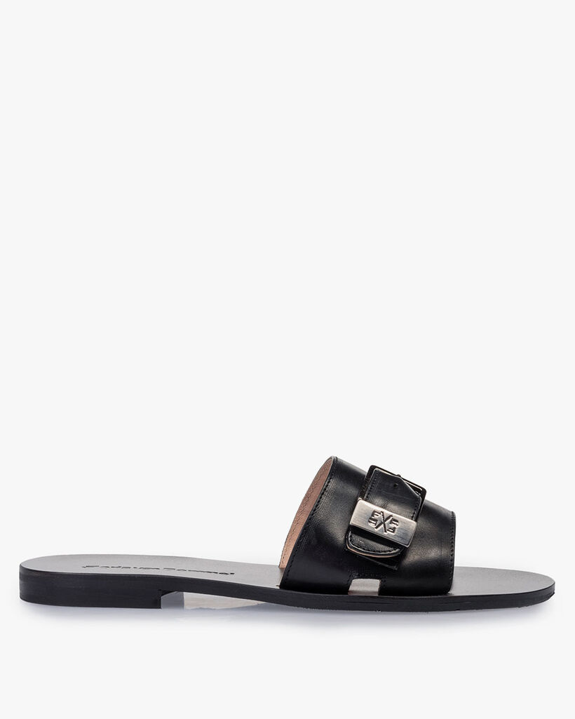 Slipper kalfsleer zwart