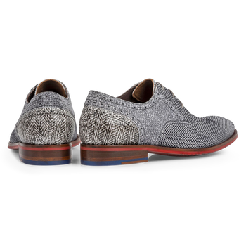 Lace shoe suede leather off-white