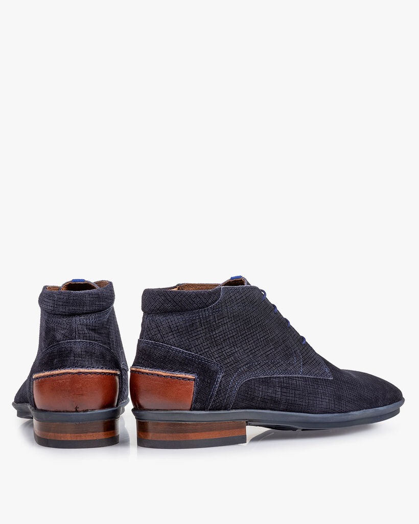 Boot geprint su&egrave;de blauw