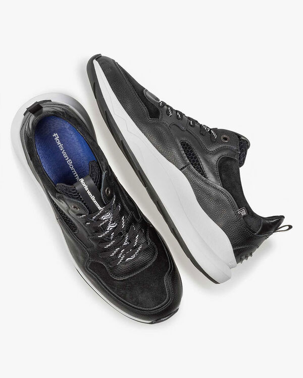 Zwarte kalfsleren sneaker