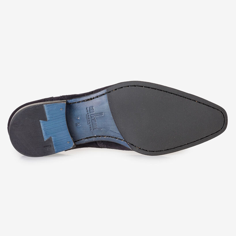 Donkerblauwe su&egrave;de brogue