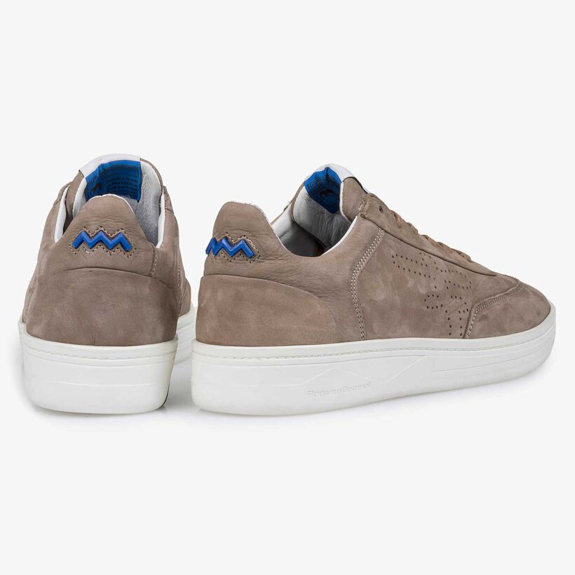 Nubuckleren sneaker taupe