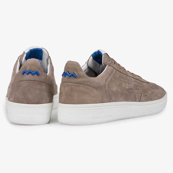 Nubuckleren sneaker taupe