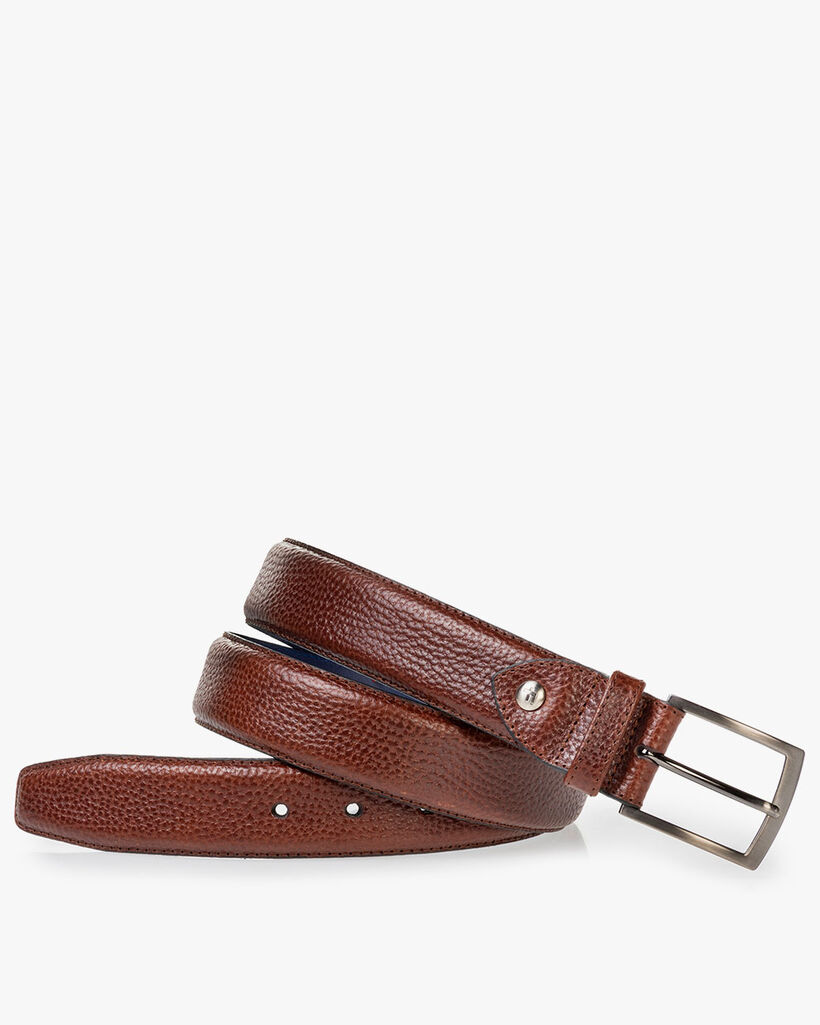 Riem geprint leer cognac