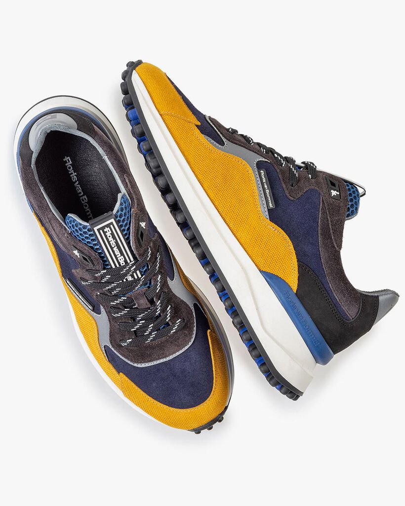 Noppi sneaker blauw/geel