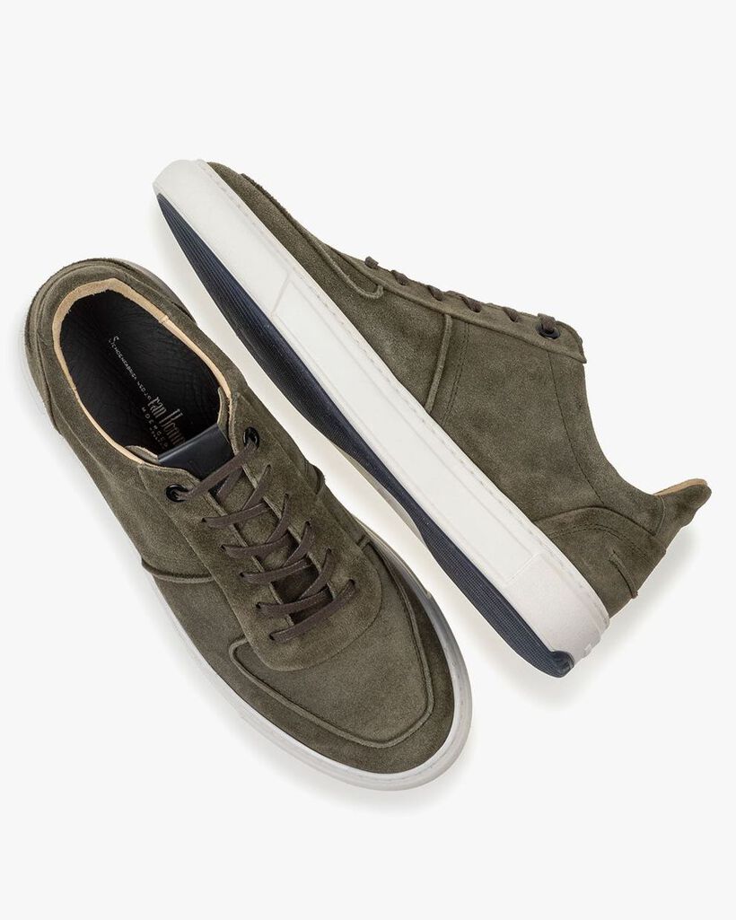 Sneaker groen su&egrave;de