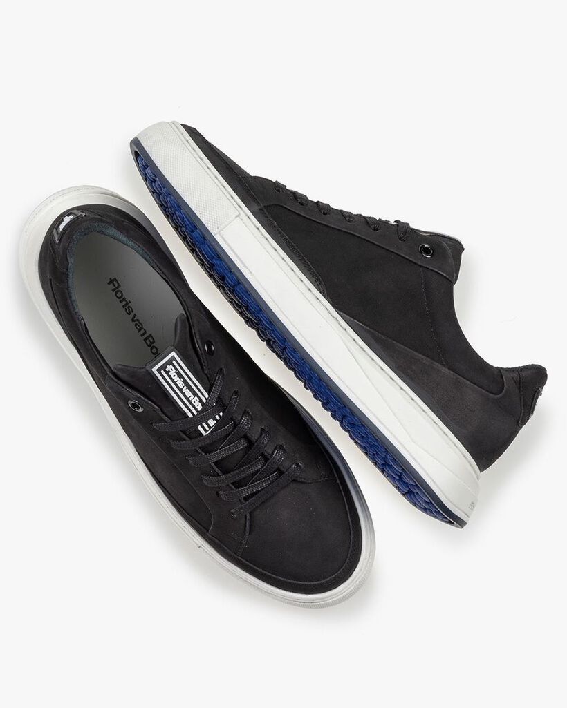 Sneaker nubuckleer zwart