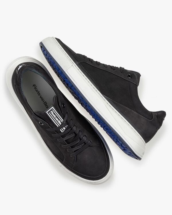 Sneaker nubuckleer zwart