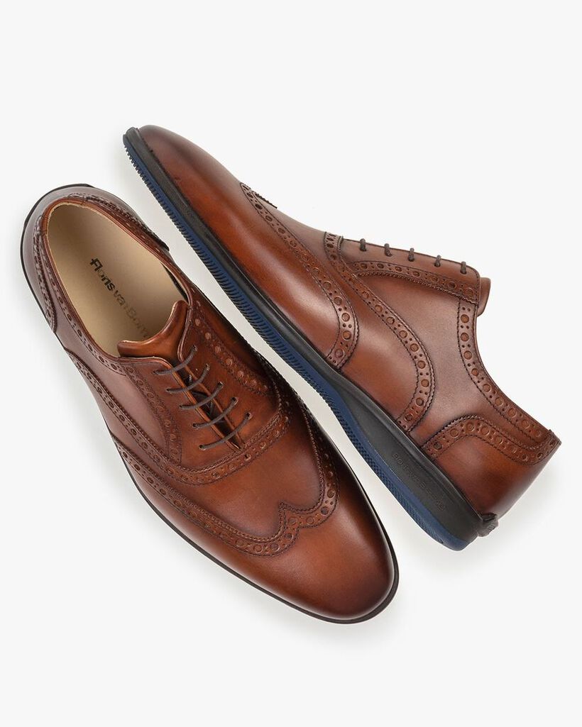 Veterschoen kalfsleer cognac