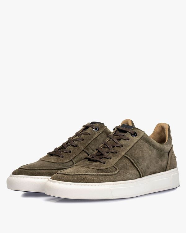 Sneaker groen su&egrave;de