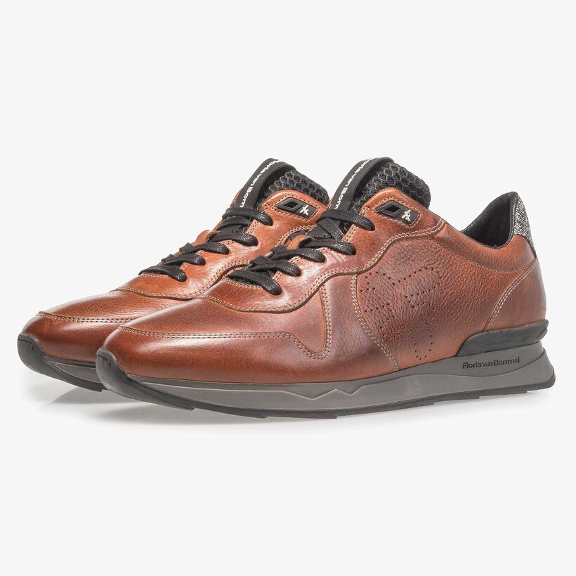 Kalfsleren sneaker cognac