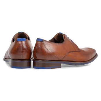Veterschoen kalfsleer donker cognac