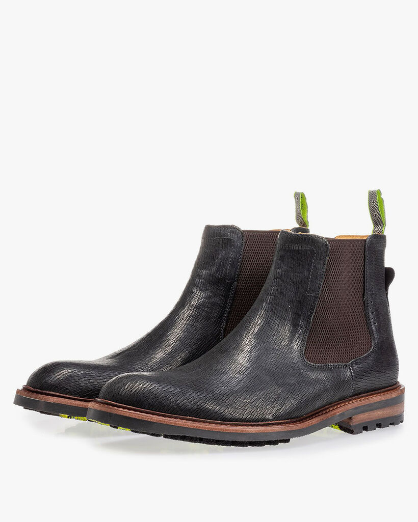 Chelsea boot zwart met print