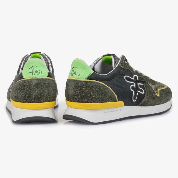 Su&egrave;de sneaker groen/geel
