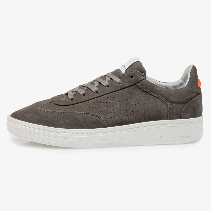 Dark grey nubuck leather sneaker