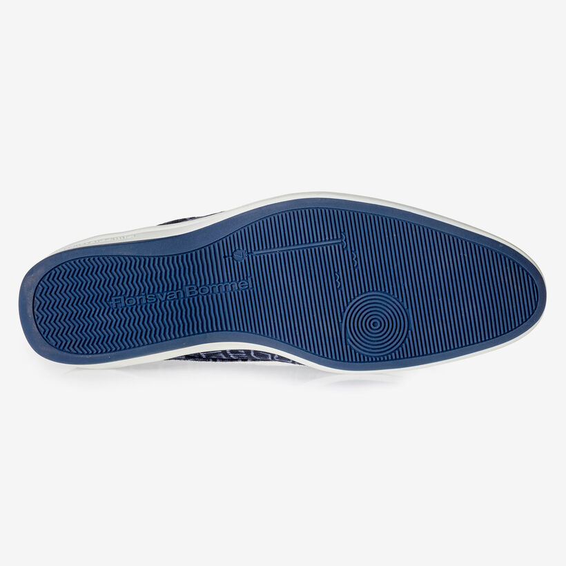 Blauwe veterboot met crocoprint